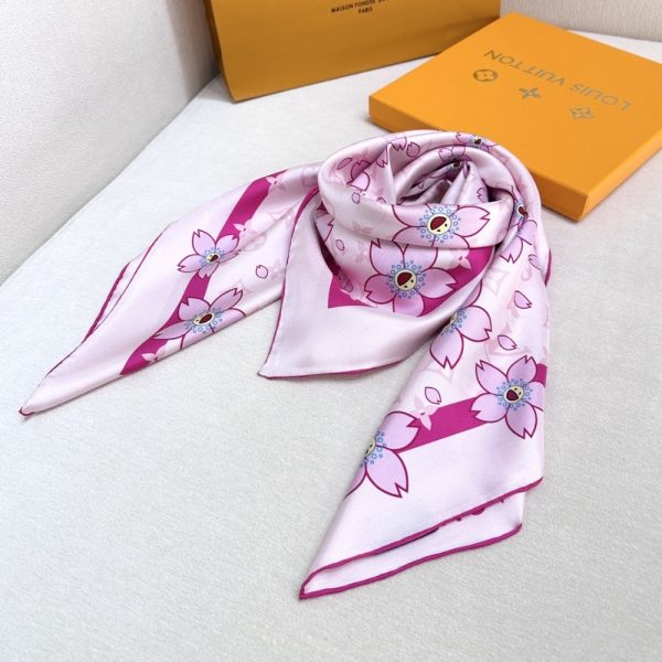 LOUIS VUITTON X TAKASHI MURAKAMI MONOGRAM CHERRY BLOSSOM SQUARE PINK 90CM M94964
