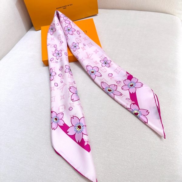 LOUIS VUITTON X TAKASHI MURAKAMI MONOGRAM CHERRY BLOSSOM SQUARE PINK 90CM M94964