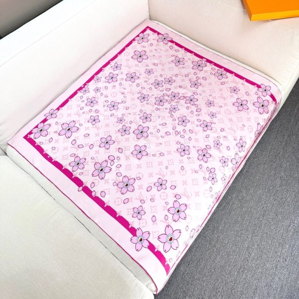 LOUIS VUITTON X TAKASHI MURAKAMI MONOGRAM CHERRY BLOSSOM SQUARE PINK 90CM M94964