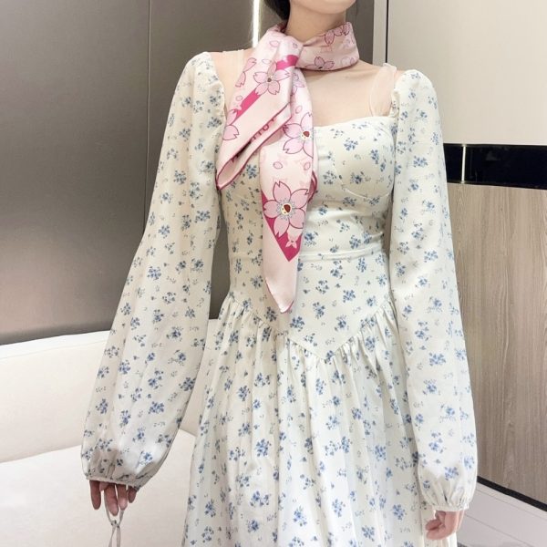 LOUIS VUITTON X TAKASHI MURAKAMI MONOGRAM CHERRY BLOSSOM SQUARE PINK 90CM M94964