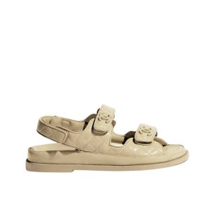 CHANEL SANDAL SHINY BEIGE G35927 B20276 U0450