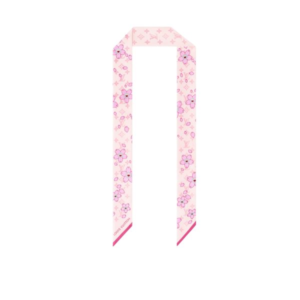 LOUIS VUITTON X TAKASHI MURAKAMI MONOGRAM CHERRY BLOSSOM BANDEAU BB IN ROSE 120CM M94969