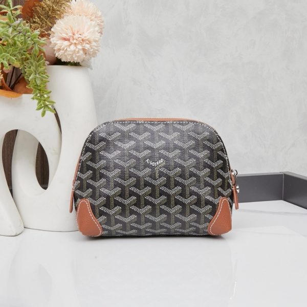GOYARD VENDÔME COSMETIC POUCH BLACK AND TAN 18CM VENDOTPMLTY01CL03P