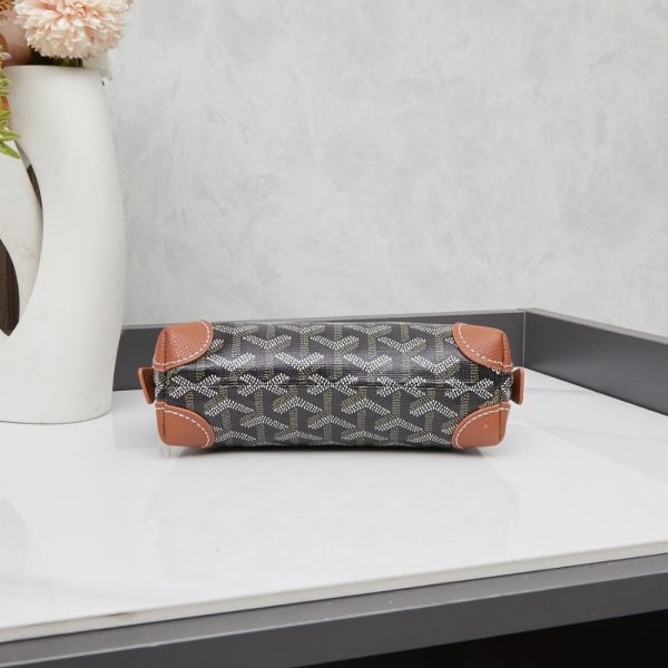 GOYARD VENDÔME COSMETIC POUCH BLACK AND TAN 18CM VENDOTPMLTY01CL03P