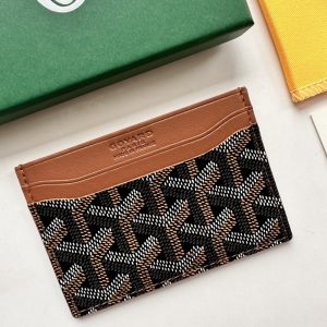 GOYARD SAINT SULPICE CARD WALLET BLACK AND TAN 11CM STSULPPMLTY01CL03X