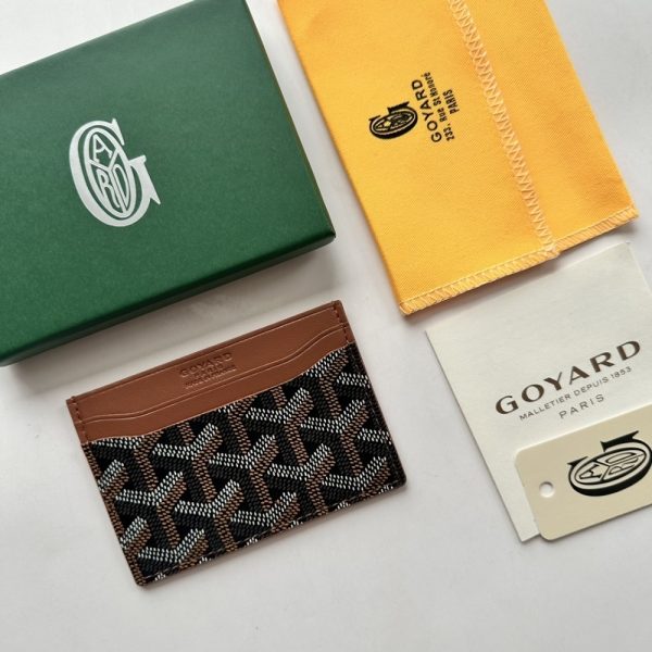 GOYARD SAINT SULPICE CARD WALLET BLACK AND TAN 11CM STSULPPMLTY01CL03X