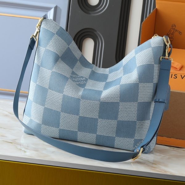 LOUIS VUITTON VAGABOND HOBO DENIM BLUE 38CM N00202