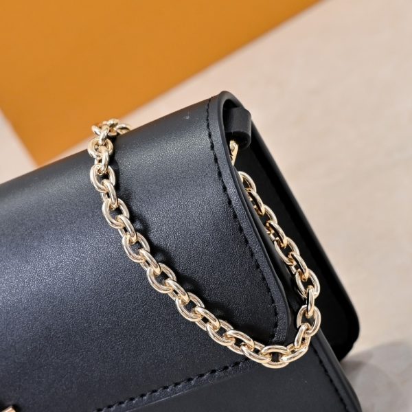 LOUIS VUITTON WALLET ON CHAIN LV BLOOM BLACK 20CM M14564