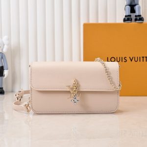 LOUIS VUITTON WALLET ON CHAIN LV BLOOM SAND 20CM M14581