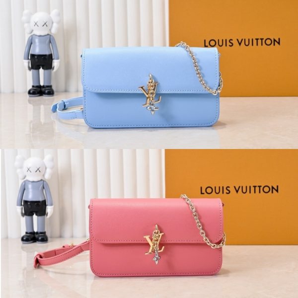 LOUIS VUITTON WALLET ON CHAIN LV BLOOM SAND 20CM M14581