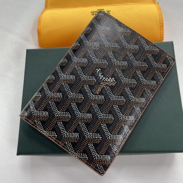 GOYARD GRENELLE PASSPORT COVER BLACK AND TAN 14CM GRENELPMLTY01CL03X