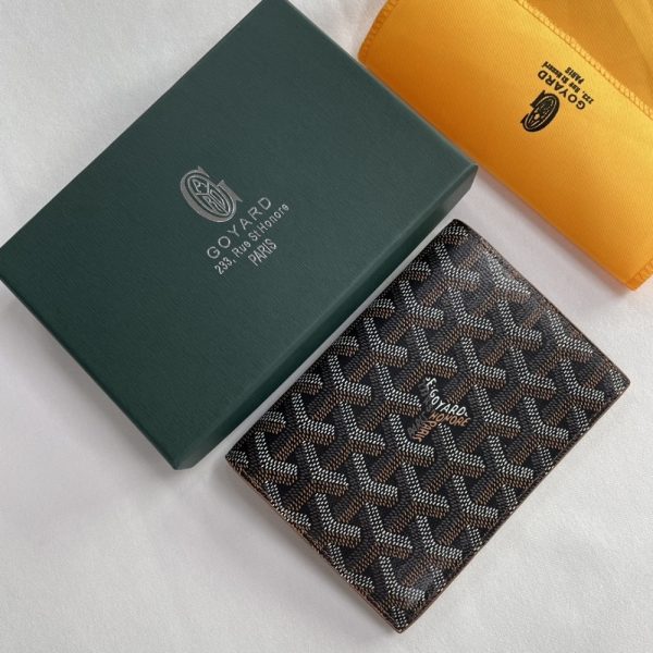 GOYARD GRENELLE PASSPORT COVER BLACK AND TAN 14CM GRENELPMLTY01CL03X
