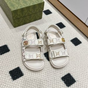 GUCCI MORITZ GG MONOGRAM SANDALS BEIGE EBONY 771575 G1730 9755