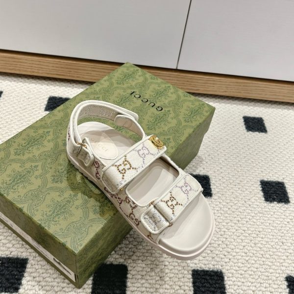 GUCCI MORITZ GG MONOGRAM SANDALS BEIGE EBONY 771575 G1730 9755