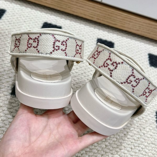 GUCCI MORITZ GG MONOGRAM SANDALS BEIGE EBONY 771575 G1730 9755