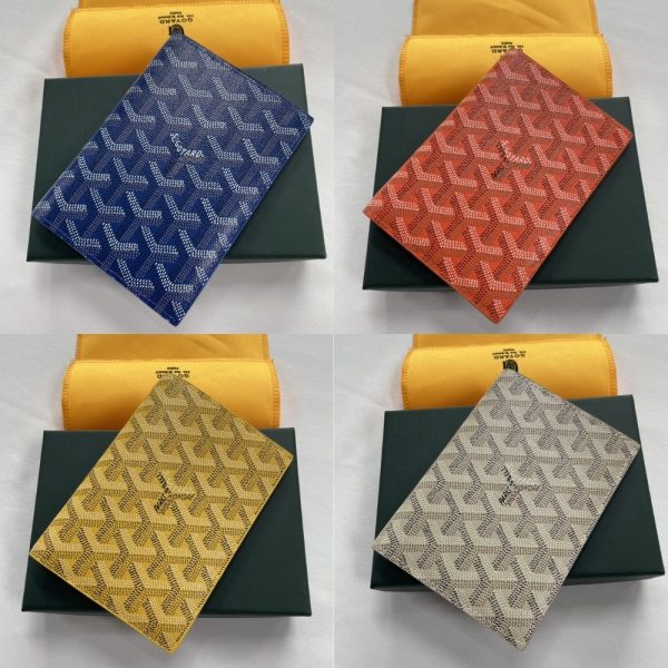 GOYARD GRENELLE PASSPORT COVER BLACK AND TAN 14CM GRENELPMLTY01CL03X