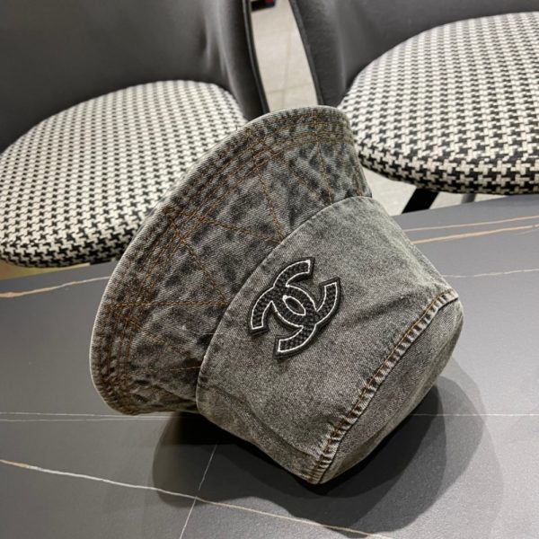 CHANEL CC DENIM BUCKET HAT BLACK