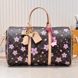 LOUIS VUITTON X TAKASHI MURAKAMI KEEPALL BANDOULIÈRE 45 BROWN 45CM M13752
