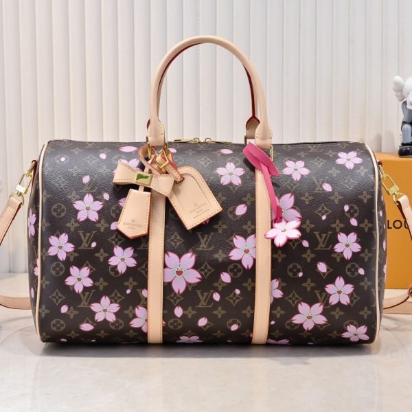 LOUIS VUITTON X TAKASHI MURAKAMI KEEPALL BANDOULIÈRE 45 BROWN 45CM M13752