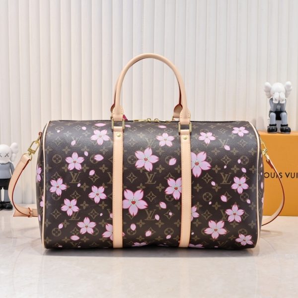 LOUIS VUITTON X TAKASHI MURAKAMI KEEPALL BANDOULIÈRE 45 BROWN 45CM M13752