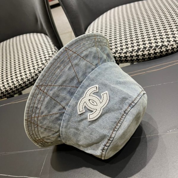 CHANEL CC DENIM BUCKET HAT BLUE