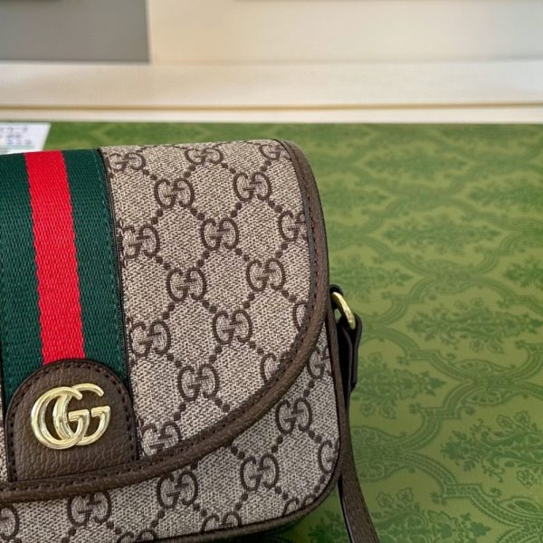 GUCCI OPHIDIA MINI SHOULDER BAG BEIGE AND DARK ‎19CM 772239 FACUJ 8745