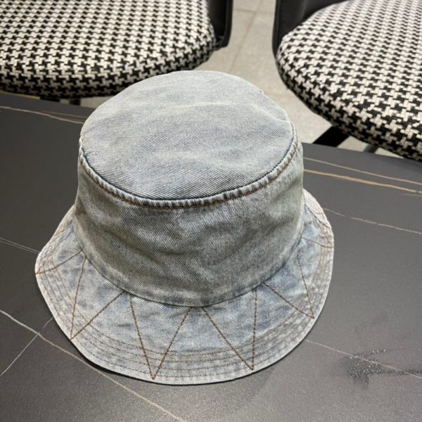 CHANEL CC DENIM BUCKET HAT BLUE