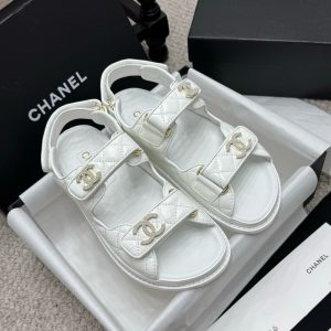 CHANEL SANDAL SHINY WHITE G35927 B20276 U0451