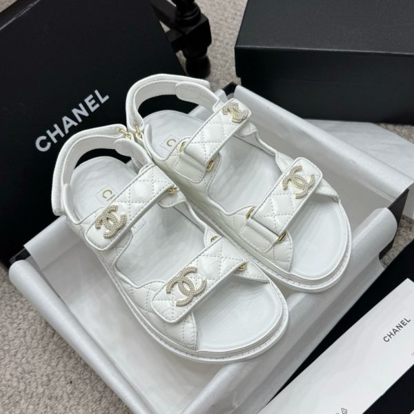 CHANEL SANDAL SHINY WHITE G35927 B20276 U0451
