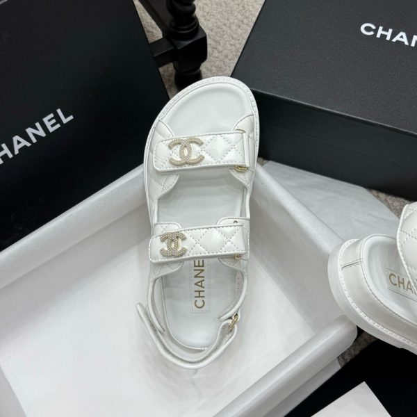 CHANEL SANDAL SHINY WHITE G35927 B20276 U0451