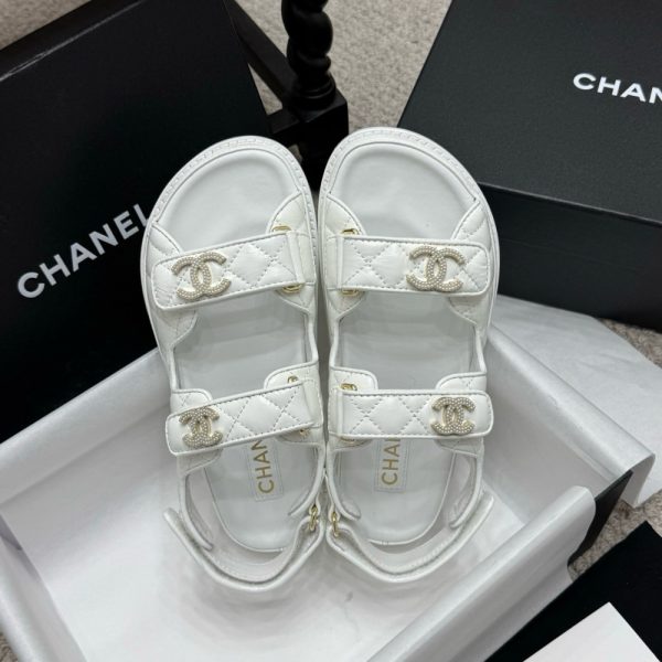 CHANEL SANDAL SHINY WHITE G35927 B20276 U0451