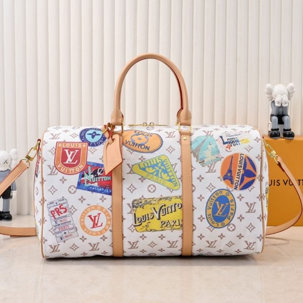 LOUIS VUITTON KEEPALL BANDOULIÈRE 45 MONOGRAM DUNE COATED CANVAS 45CM M14736
