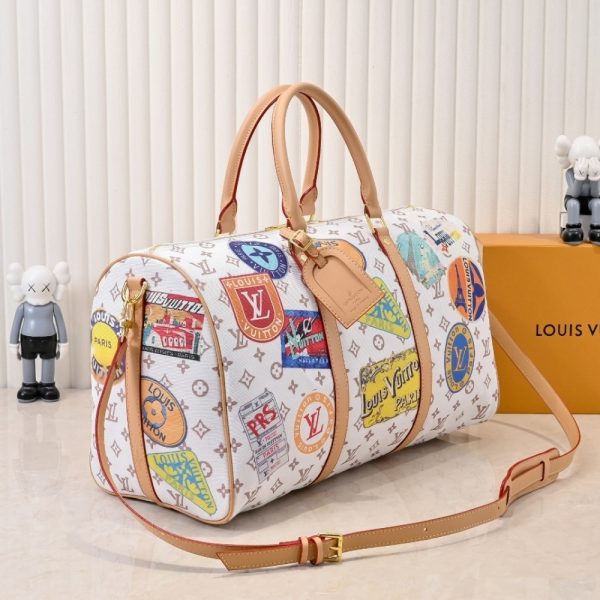 LOUIS VUITTON KEEPALL BANDOULIÈRE 45 MONOGRAM DUNE COATED CANVAS 45CM M14736
