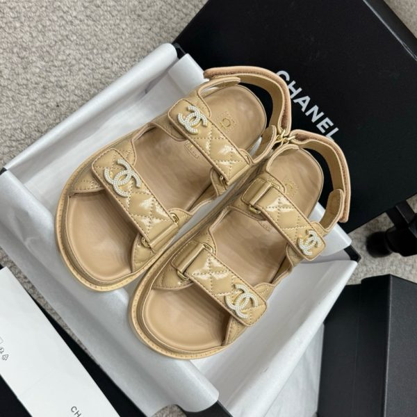 CHANEL SANDAL SHINY BEIGE G35927 B20276 U0450