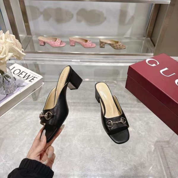 GUCCI WOMEN HORSEBIT SLIDE BLACK 816607 C9D00 1000