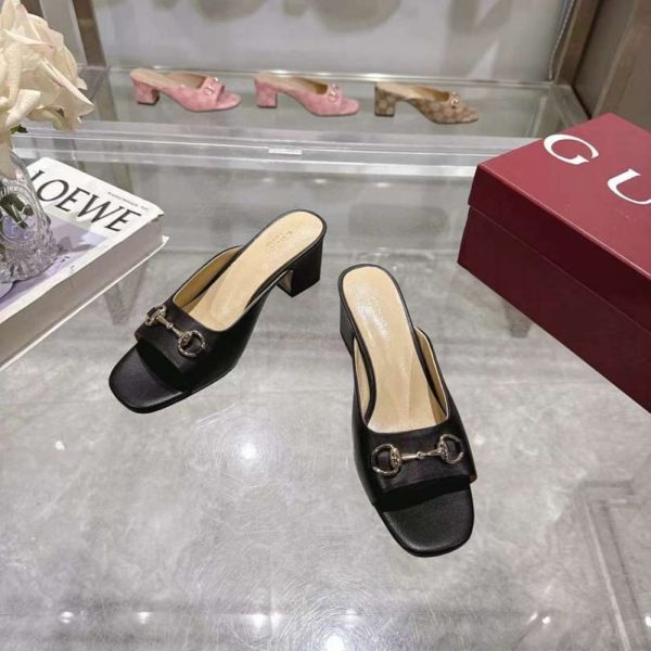 GUCCI WOMEN HORSEBIT SLIDE BLACK 816607 C9D00 1000