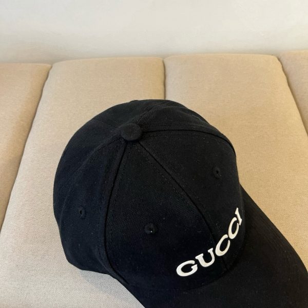 GUCCI EMBROIDERED COTTON BASEBALL CAP BLACK