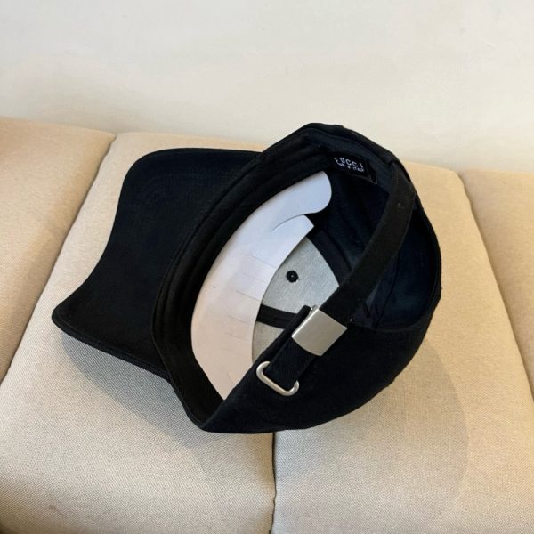 GUCCI EMBROIDERED COTTON BASEBALL CAP BLACK