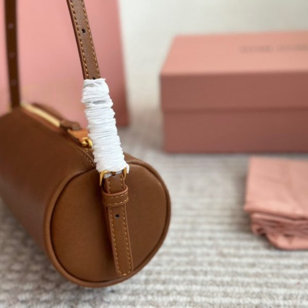 MIUMIU NAPPA LEATHER POUCH OAK 22CM 5NE851 AEFX F0316