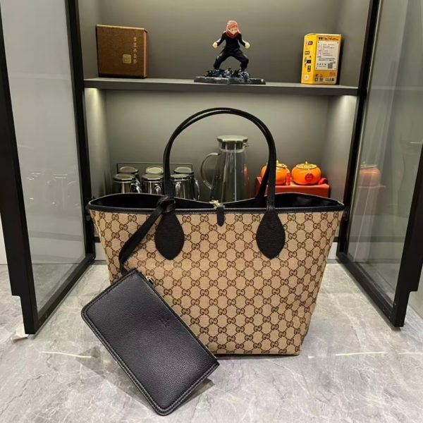 GUCCI TOTISSIMA LARGE REVERSIBLE TOTE BLACK 30CM ‎839112 AAFEQ 1069