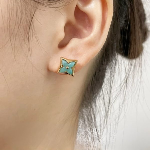 LOUIS VUITTON COLOR BLOSSOM BB STAR EAR STUD YELLOW GOLD Q16641