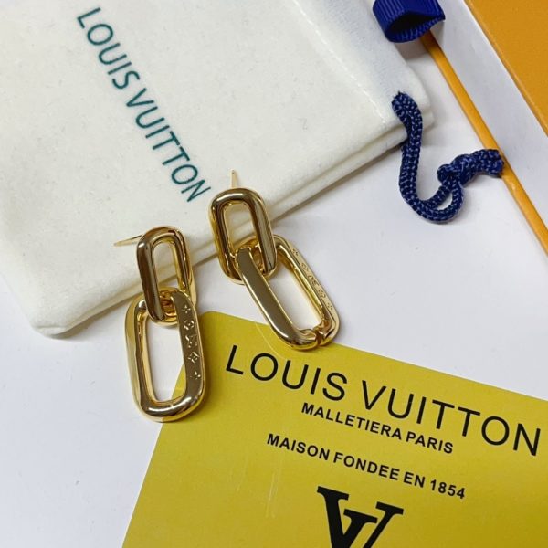 LOUIS VUITTON LV EDGE DOUBLE EARRINGS GOLD MP2990