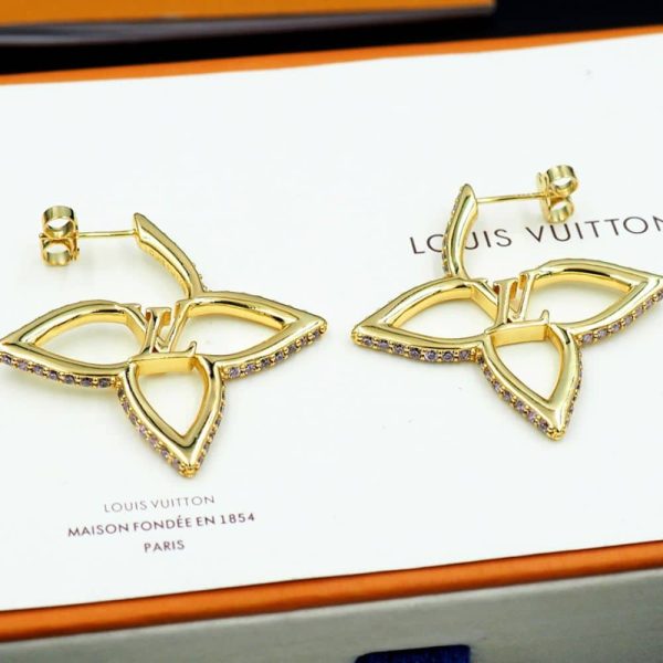 LOUIS VUITTON LV SLIM FLOWER EARRINGS GOLD M02420