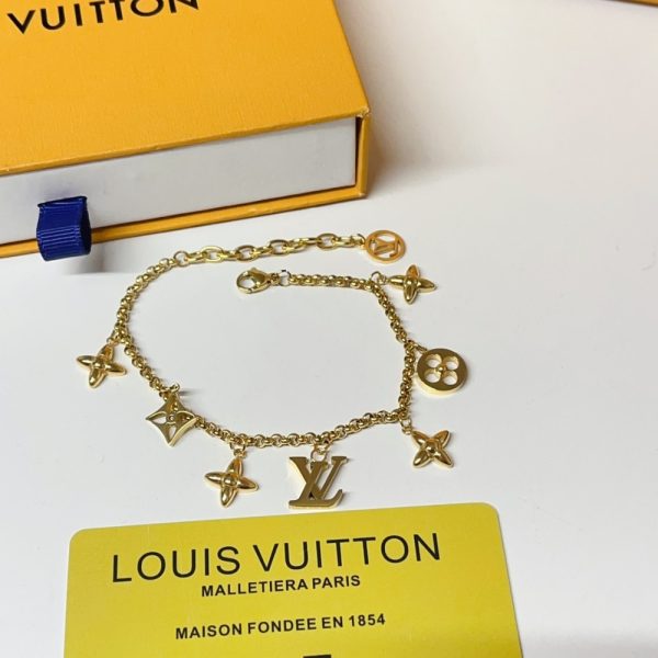 LOUIS VUITTON LV ICONIC CHARMS BRACELET GOLD M1376A
