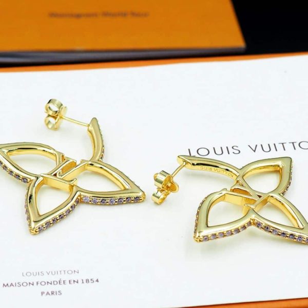 LOUIS VUITTON LV SLIM FLOWER EARRINGS GOLD M02420