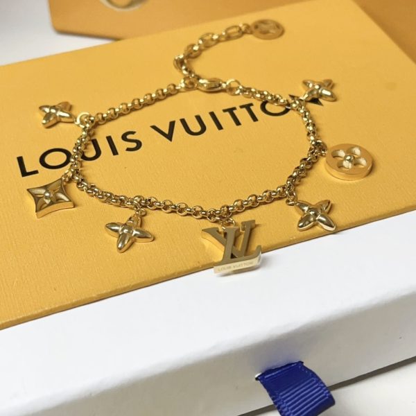 LOUIS VUITTON LV ICONIC CHARMS BRACELET GOLD M1376A