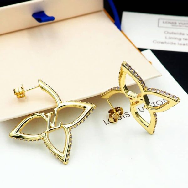 LOUIS VUITTON LV SLIM FLOWER EARRINGS GOLD M02420