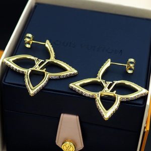 LOUIS VUITTON LV SLIM FLOWER EARRINGS GOLD M02420