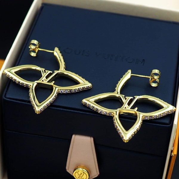 LOUIS VUITTON LV SLIM FLOWER EARRINGS GOLD M02420