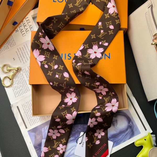 LOUIS VUITTON X TAKASHI MURAKAMI MONOGRAM CHERRY BLOSSOM BANDEAU BB IN TAN 120CM M96084